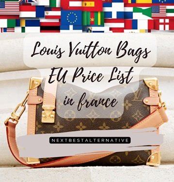 louis vuitton europe price list 2023|louis vuitton italy price list.